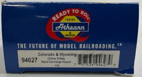 Athearn 94627 HO Scale Colorado & Wyoming Ortner 5-Bay Rapid Discharge Hopper