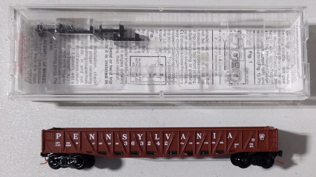 Micro-Trains 06200070 N PRR 50' Fishbelly Side Gondola with Drop Ends #363242