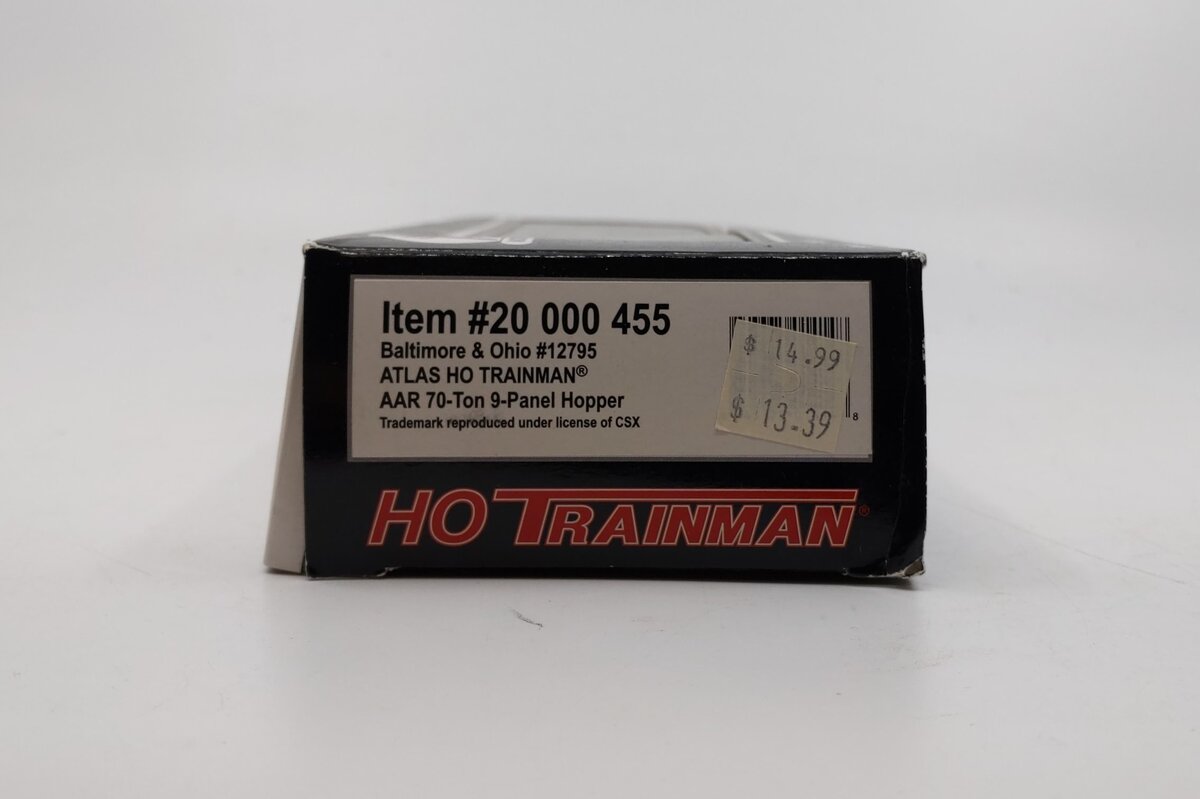 Atlas 20000455 HO Baltimore & Ohio 70T 3-Bay Hopper #12795