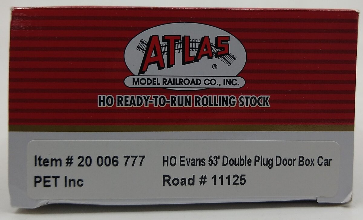 Atlas 20006777 HO PET Inc. 53' Evans Double Plug Door Box Car #11125
