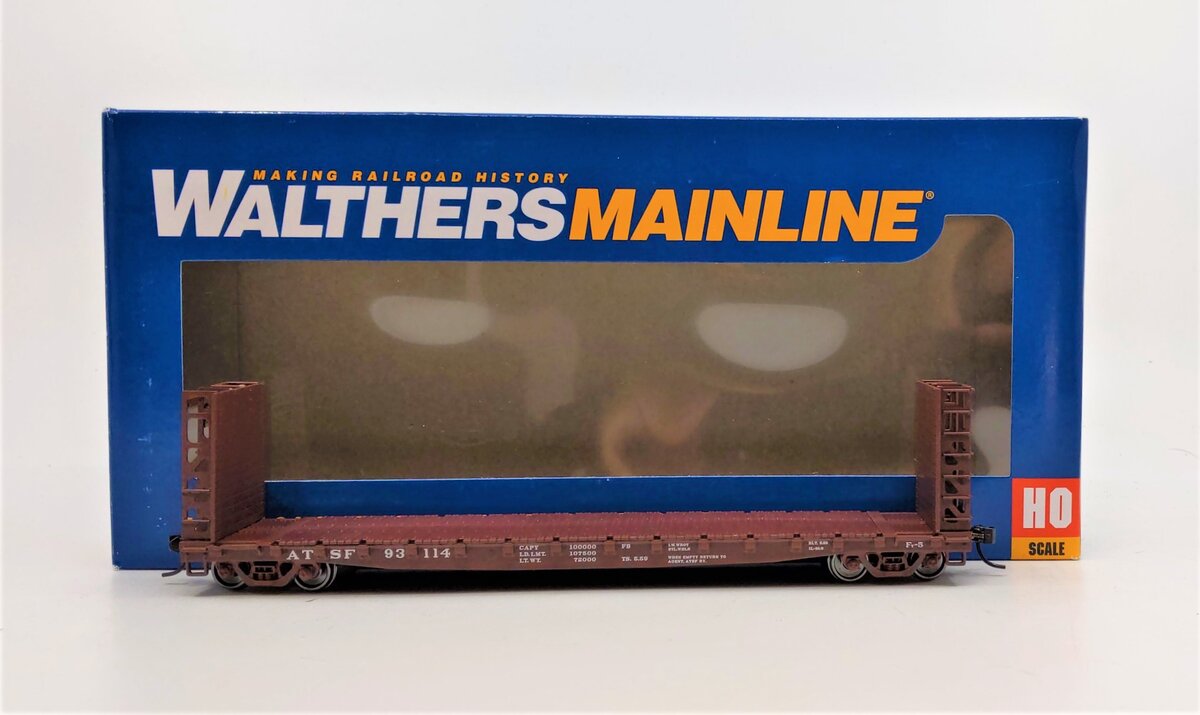 Walthers 910-5902 HO Atchison, Topeka & Santa Fe 53' GSC Bulkhead Flatcar #93114