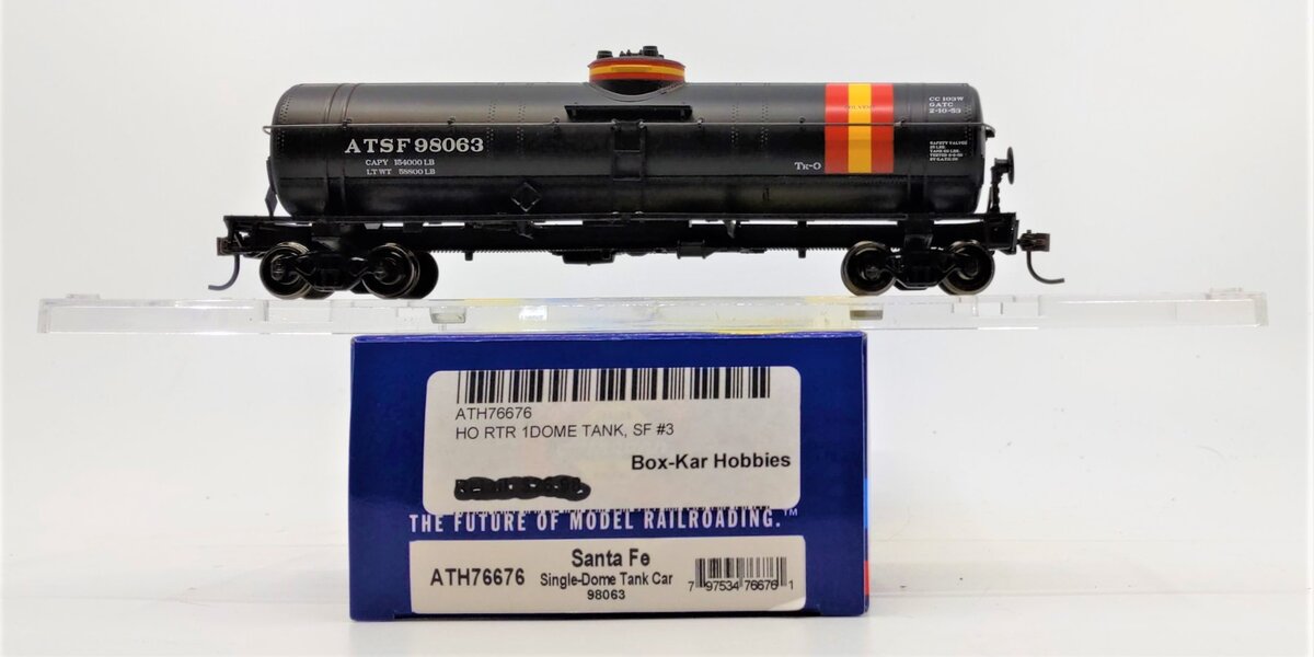 Athearn 76676 HO Scale Santa Fe Single-Dome Tank Car #98063