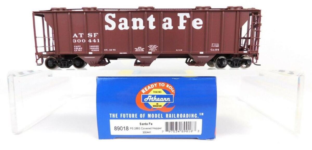 Athearn 89018 HO Santa Fe PS 2893 Covered Hopper Car #300441