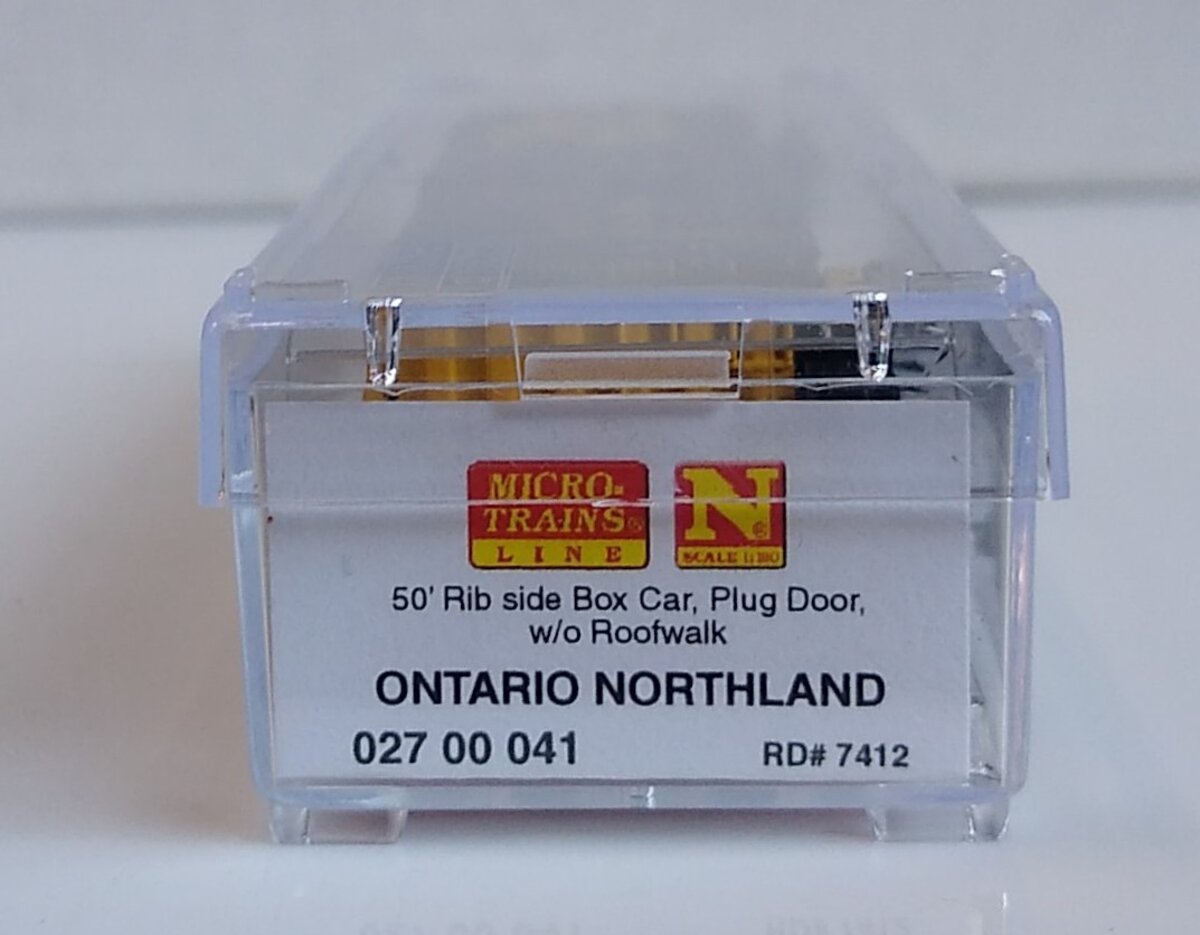 Micro-Trains 02700041 N Ontario Northland 50' Plug Door Rib Side Boxcar #7412