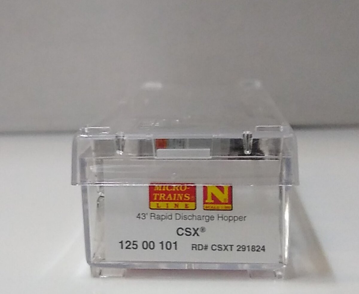 Micro-Trains 12500101 N CSX 43’ 3-Bay Ortner Rapid Discharge Hopper Car #291824