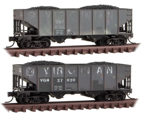 Micro-Trains 99305940 N Virginian 33' Weathered Hopper (Set of 2)