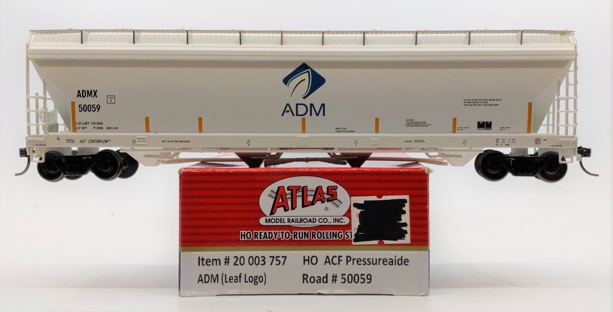 Atlas 20003757 HO ADM Pressureaide Centerflow Hopper Car #50059