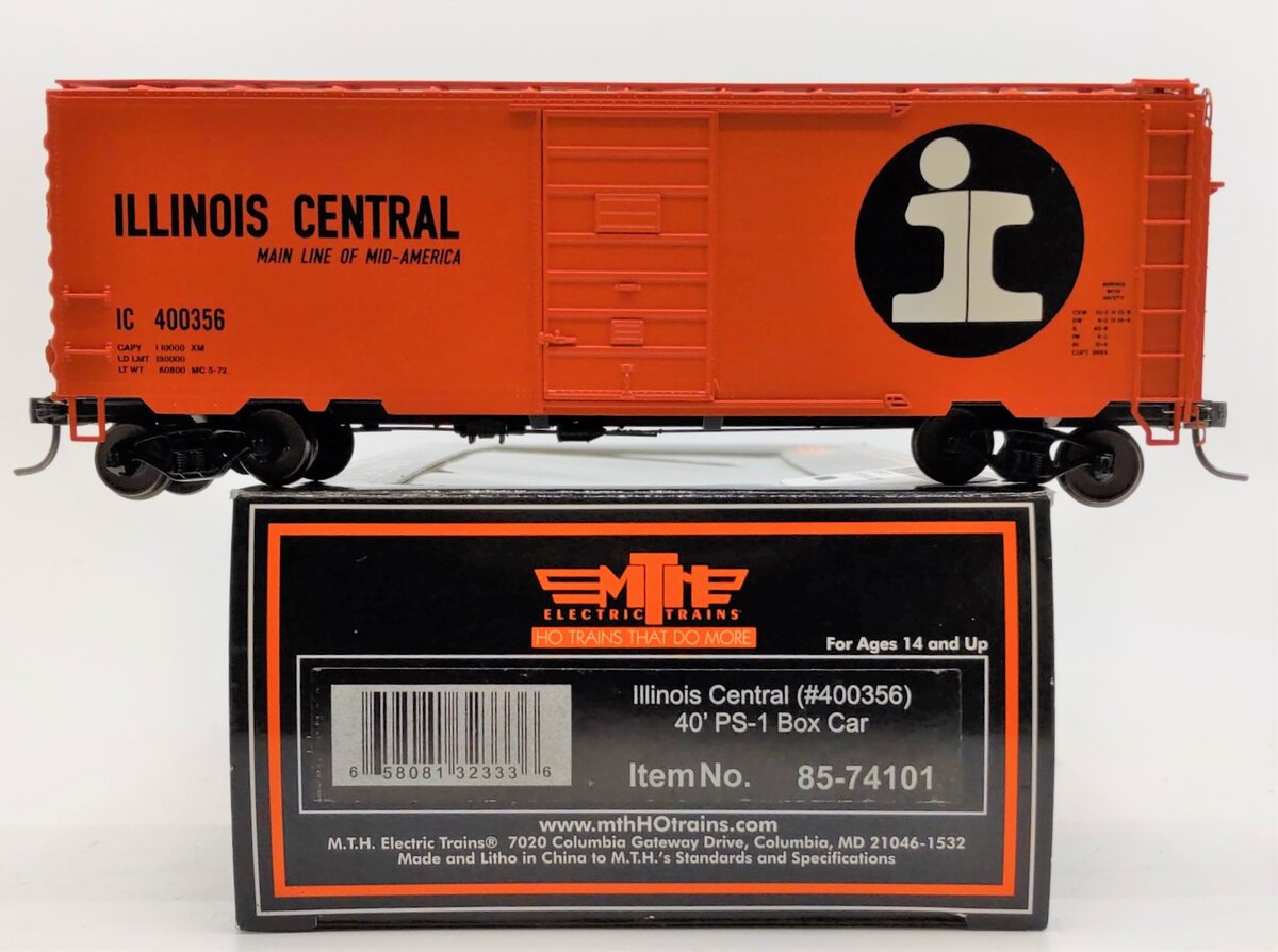 MTH 85-74101 HO Scale Illinois Central 40’ PS-1 Boxcar #400356