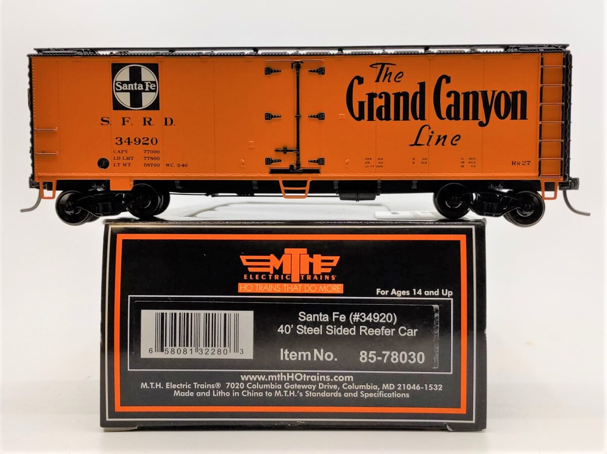 MTH 85-78030 HO Santa Fe 40’ Steel Reefer #34920