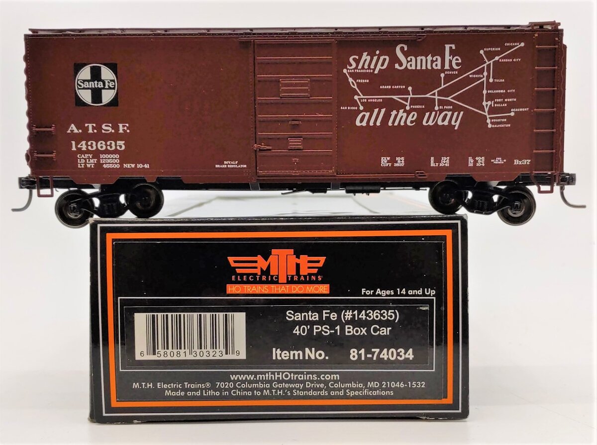 MTH 81-74034 HO Scale Santa Fe Grand Canyon Box Car # 143635