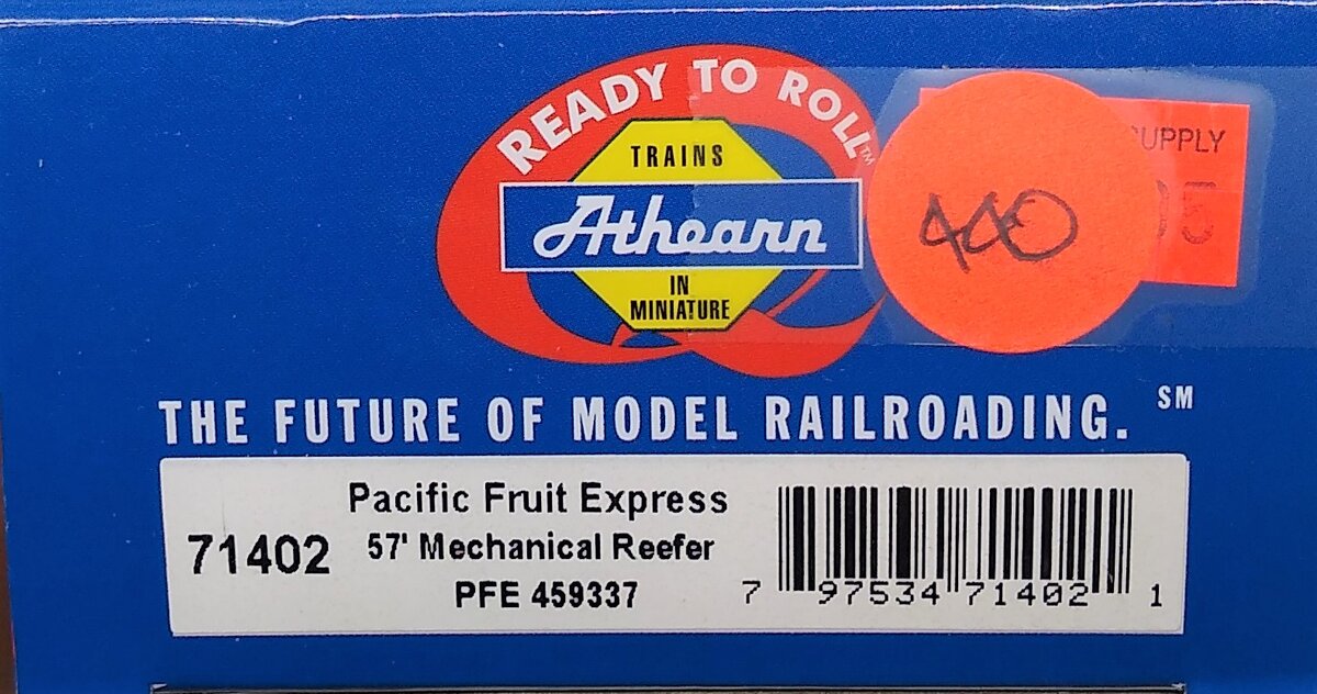 Athearn 71402 HO Scale Pacific Fruit Express 57' Mechanical Reefer #459337