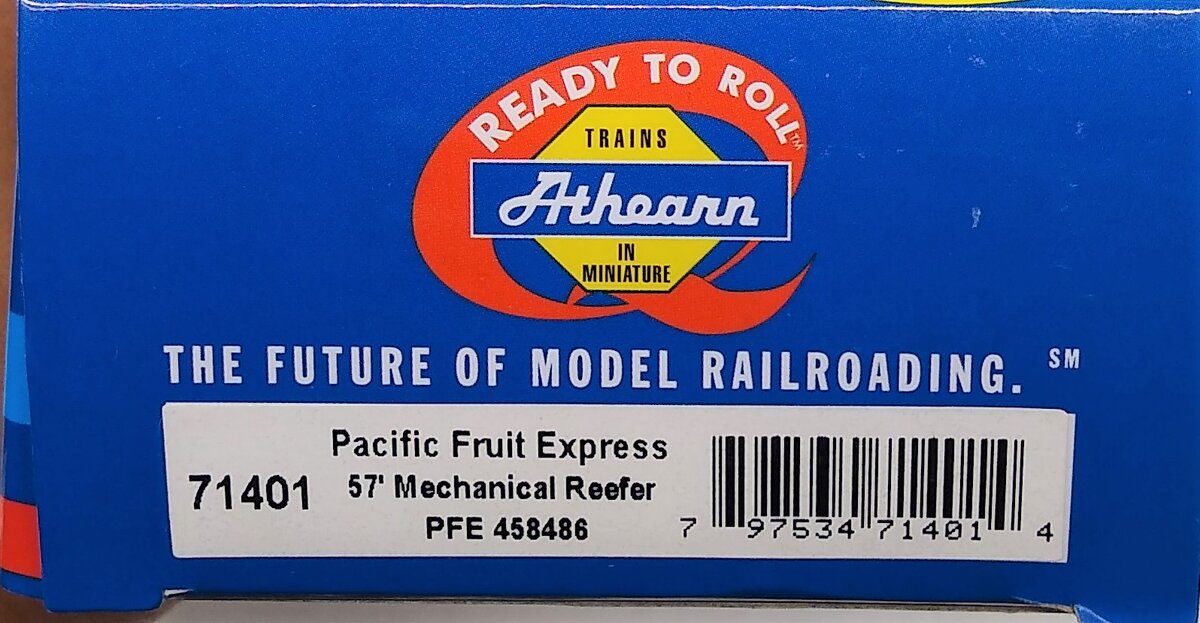 Athearn 71401 HO Scale Pacific Fruit Express 57' Mechanical Reefer #458486