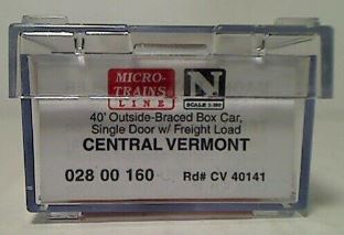 Micro-Trains 02800160 N Central Vermont 40' Outside Braced Boxcar #40014