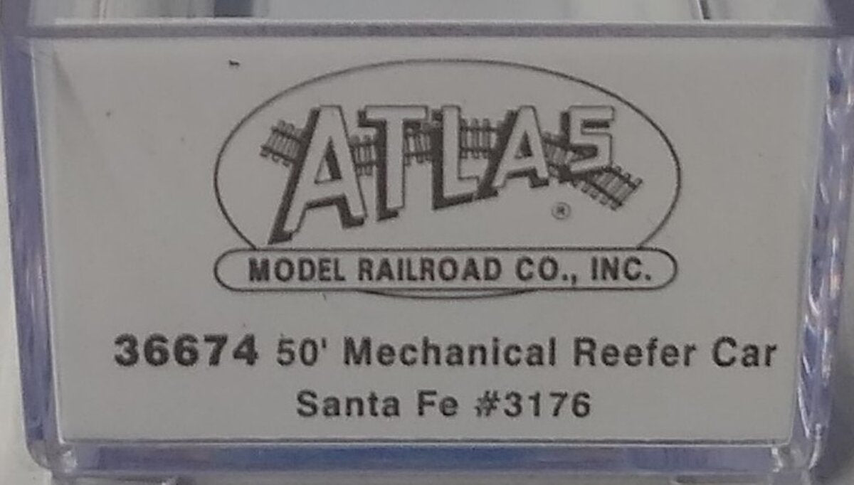 Atlas 36674 N Scale Santa Fe 50' Reefer #3176