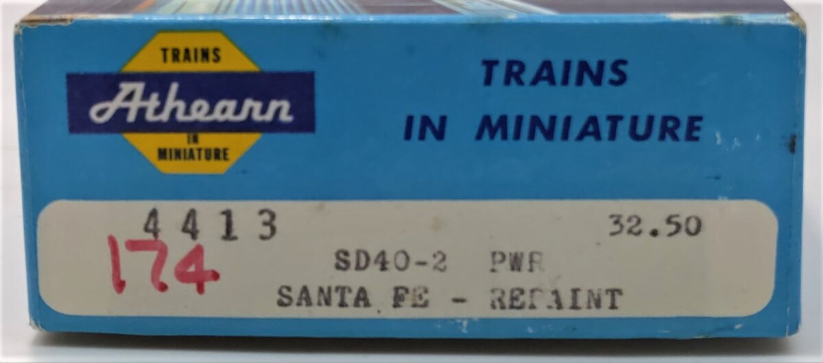 Athearn 4413 HO Scale Santa Fe SD40-2 Powered Diesel Locomotive #5068