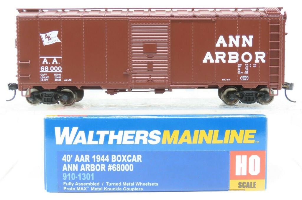 Walthers 910-1301 HO Ann Arbor 40' AAR 1944 Boxcar - Ready to Run #68000