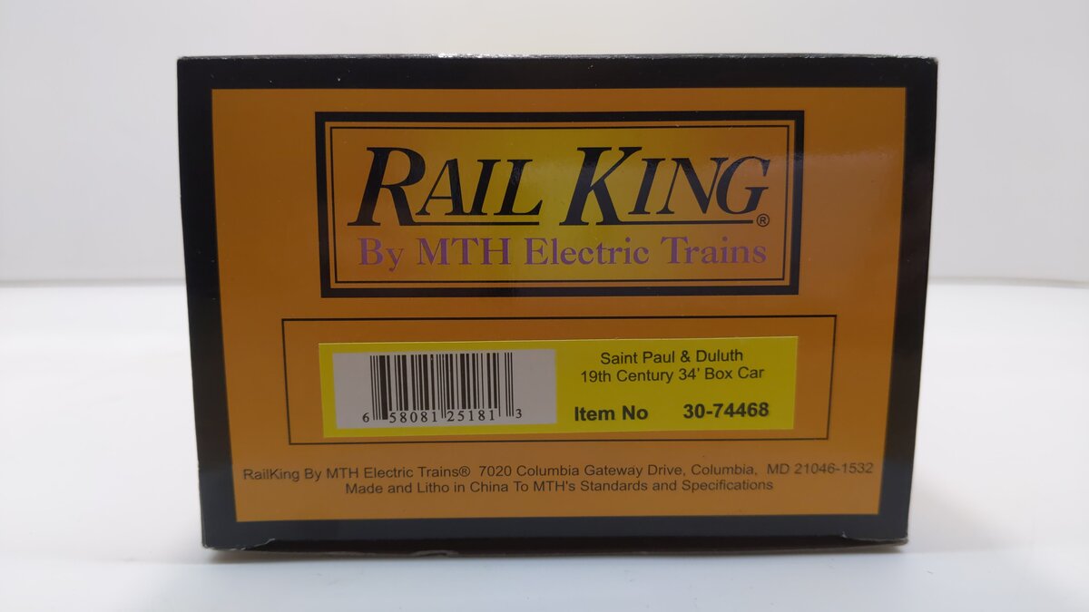 MTH 30-74468 O Gauge Saint Paul & Duluth 34’ Box Car - 19th Century