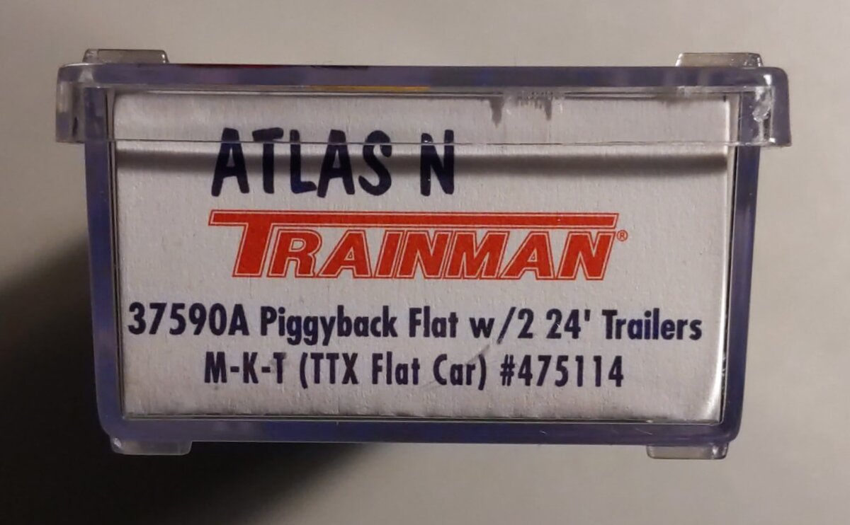 Atlas 37590A N Scale MKT 50' Flatcar w/Trailer #475114