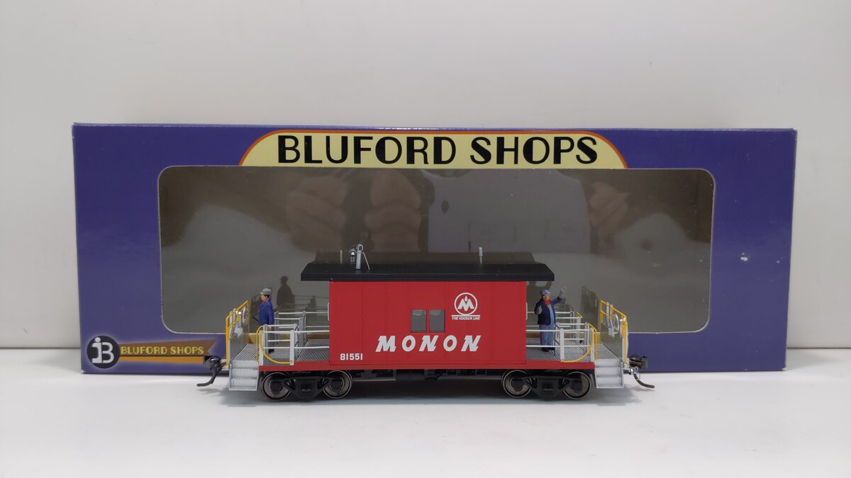 Bluford Shops 33020 HO Monon Steel Transfer Caboose w/Long Roof - Ready to Run