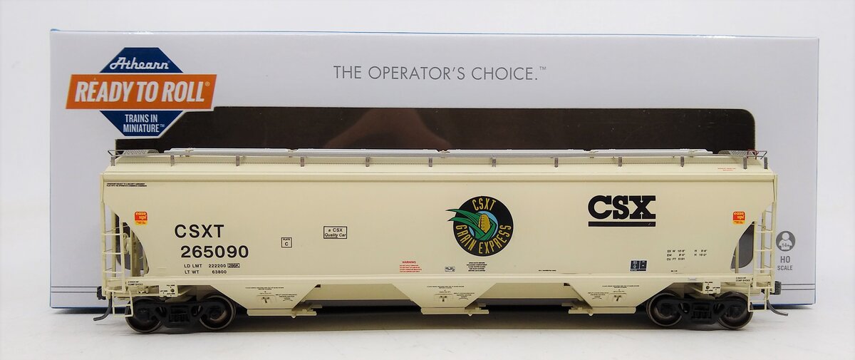 Athearn 89615 HO CSX Grain Express Trinity 3-Bay Hopper #265090