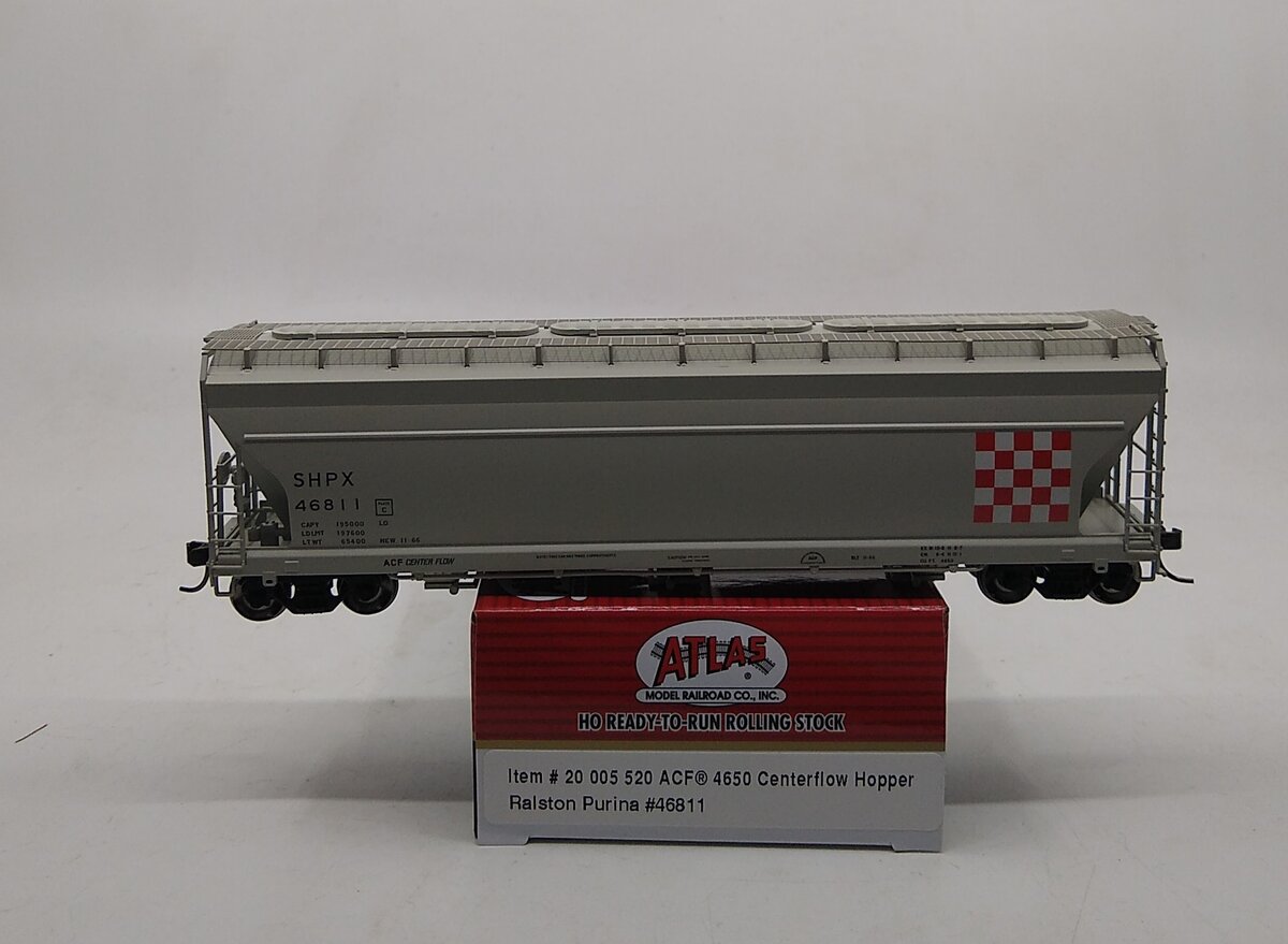 Atlas 20005520 HO Ralston Purina ACF 4650 Centerflow Covered Hopper #46811