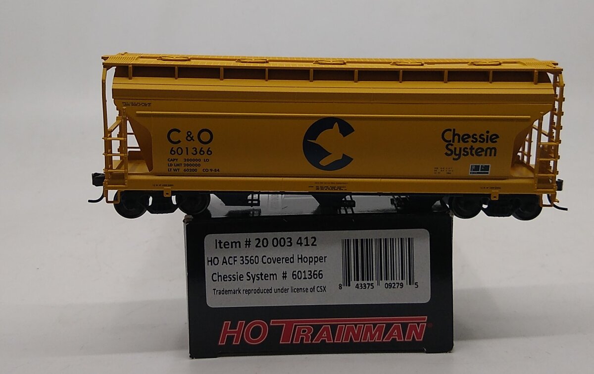 Atlas 20003412 HO Chessie System C&O ACF 3560 Centerflow Covered Hopper #601366
