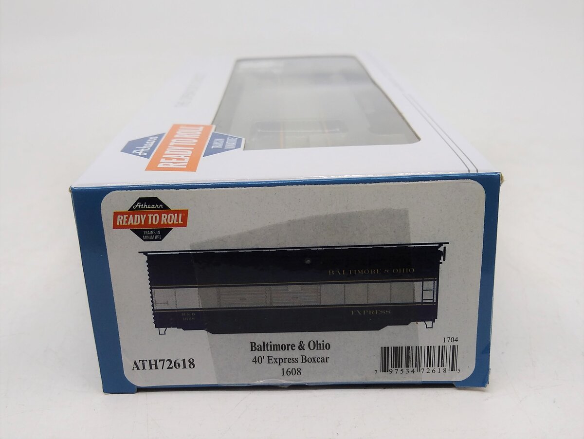 Athearn 72618 HO Baltimore & Ohio 40' Express Boxcar #1608 - RTR