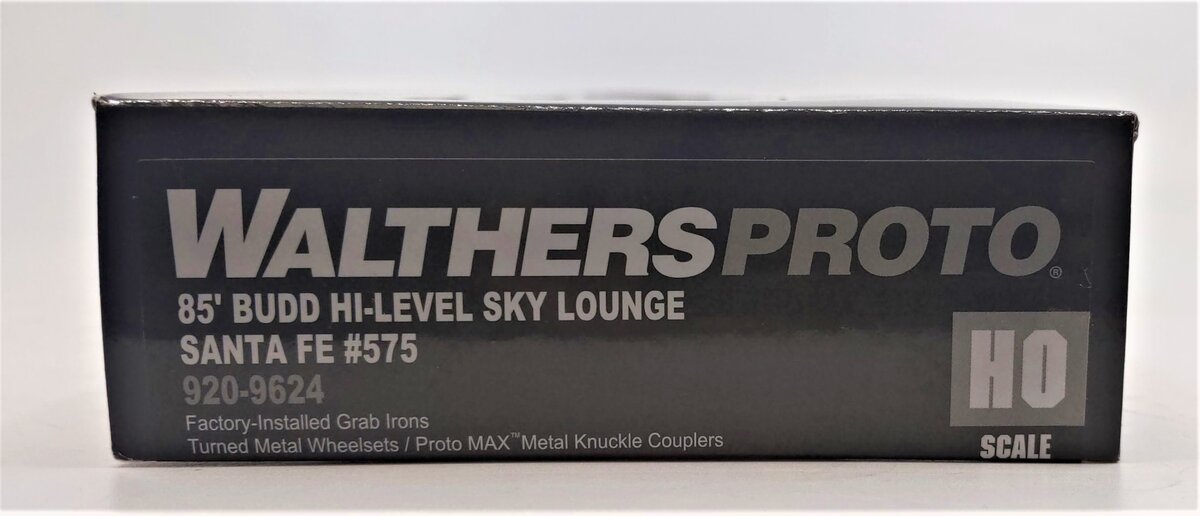 Walthers 920-9624 HO Santa Fe 85' Sky Lounge with Real Metal Finish #575