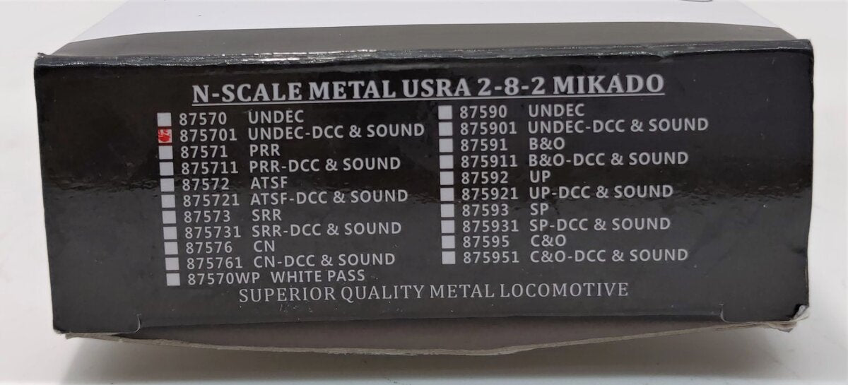 Model Power 875701 N Undecorated 2-8-2 Mikado Standard Tender w/Sound & DCC
