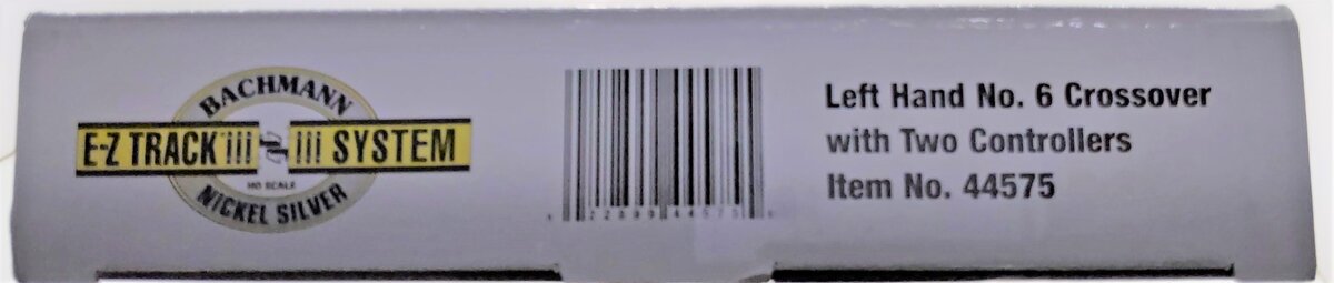 Bachmann 44575 HO Nickel Silver #6 E-Z Track Remote Crossover Turnout