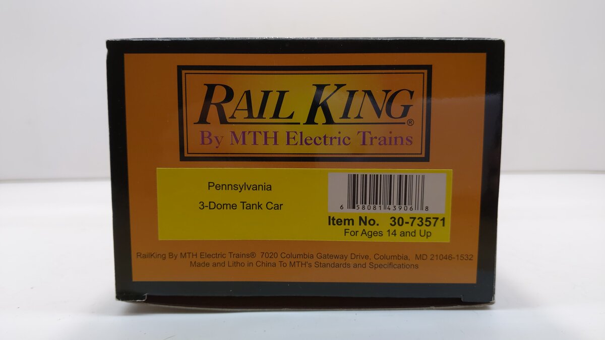 MTH 30-73571 O Pennsylvania RailKing 3-Dome Tank Car #498720