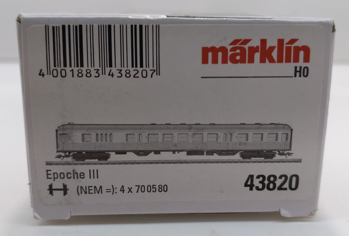 Marklin 43820 HO Scale DB Type BD4nf-59 Cab Control Car