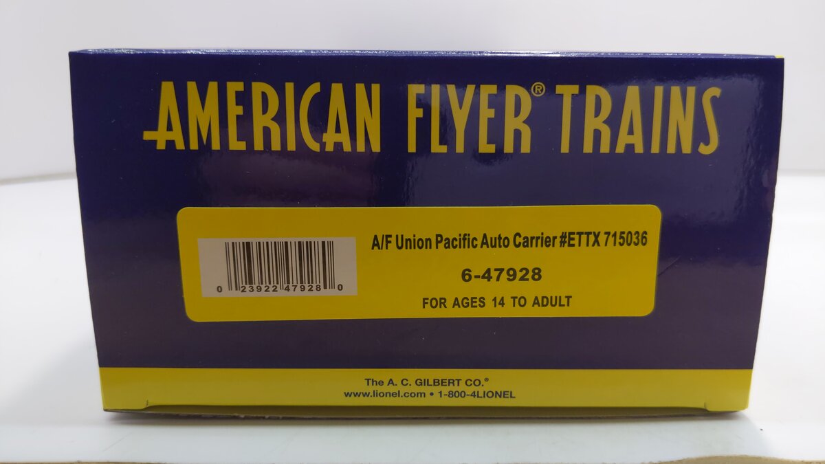American Flyer 6-47928 S Union Pacific Auto Carrier #ETTX 715036