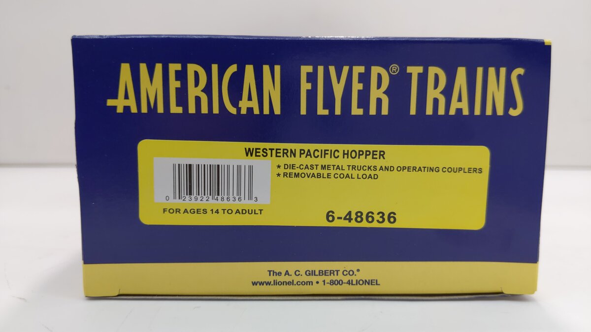 American Flyer 6-48636 S Scale Western Pacific 3-Bay Hopper #100340