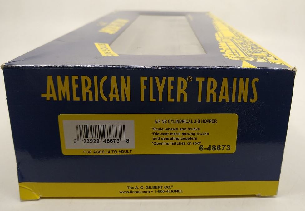 American Flyer 6-48673 S Scale Norfolk Southern NS Heritage Cylindrical Hopper