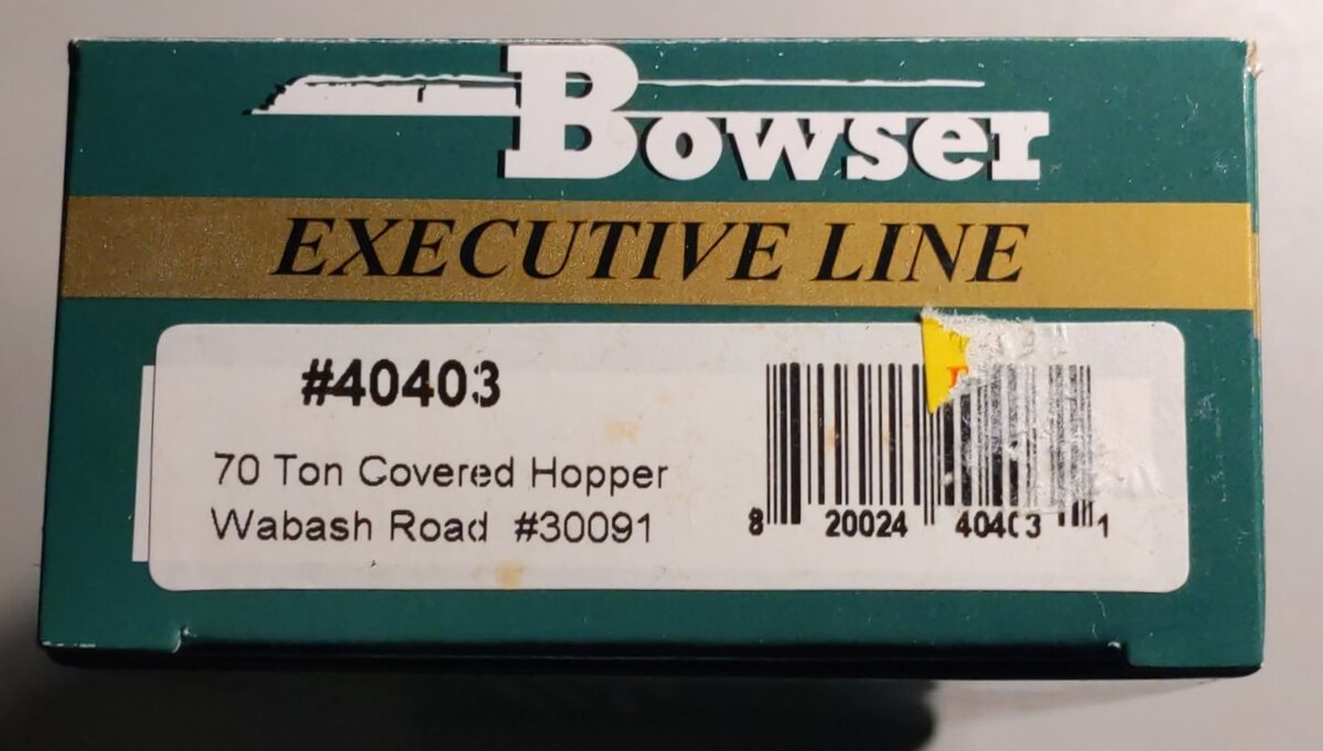 Bowser 40403 HO Scale Wabash 70 Ton Covered Hopper #30091