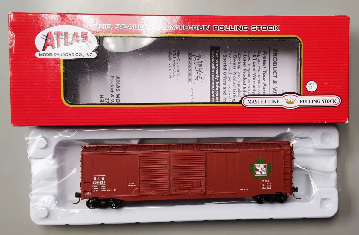 Atlas 20004415 HO Grand Trunk Western 50' Double Door Box Car #596431