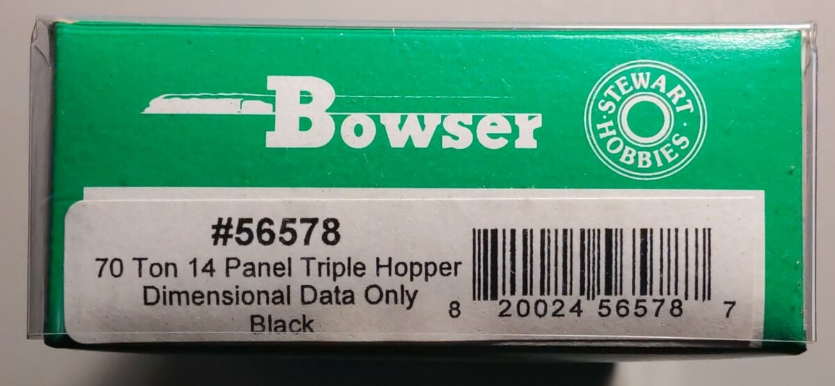 Bowser 56578 HO Scale Dimensional Data Only 70 Ton 14 Panel Triple Hopper Kit
