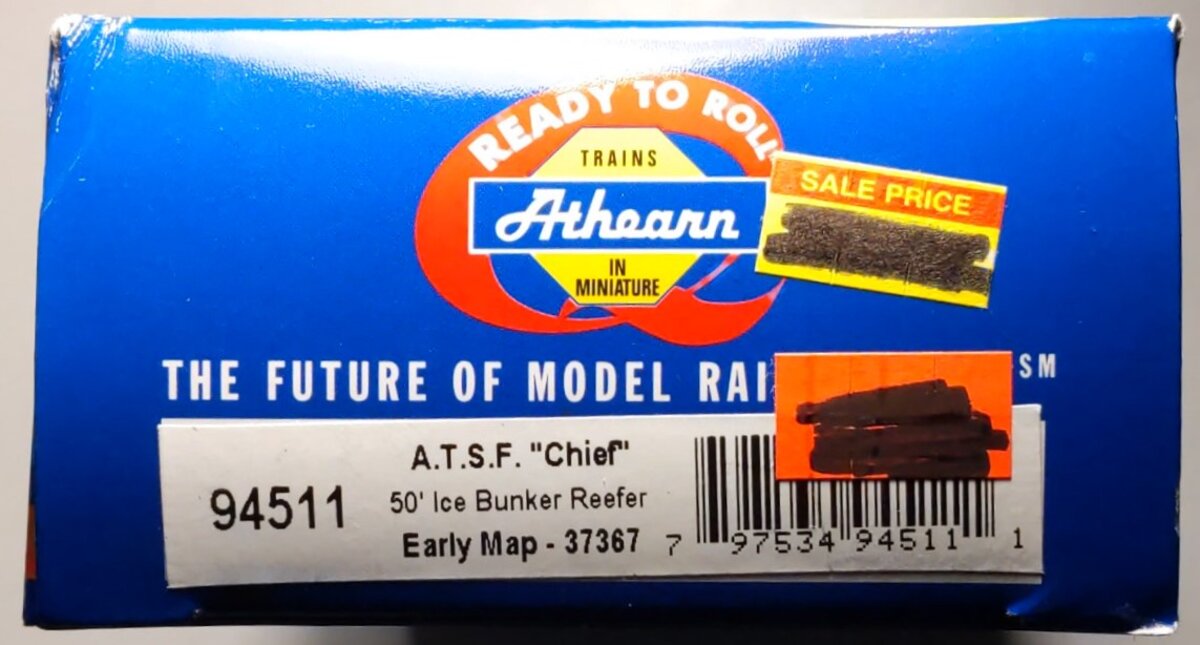 Athearn 94511 HO Scale ASTF "Chief" 50' Ice Bunker Reefer #37367