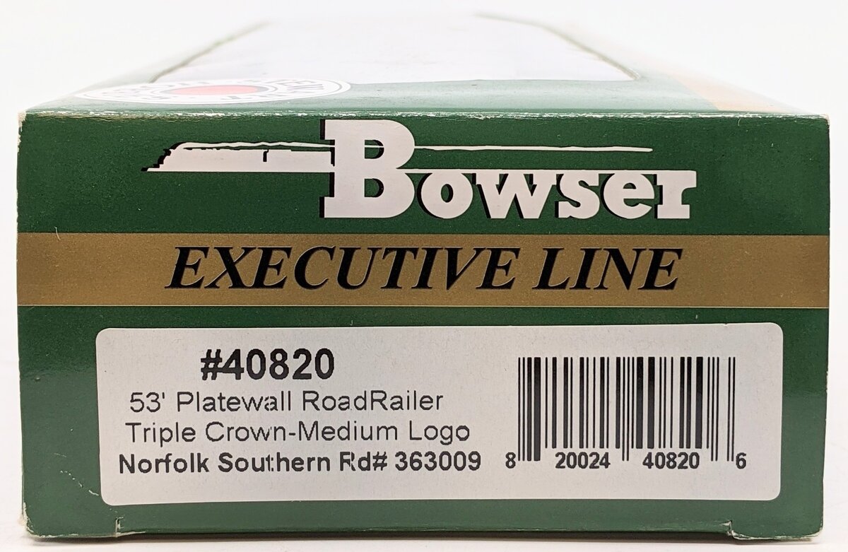 Bowser 40820 HO Norfolk Southern 53' Triple Crown Platewell RoadRailer #363009