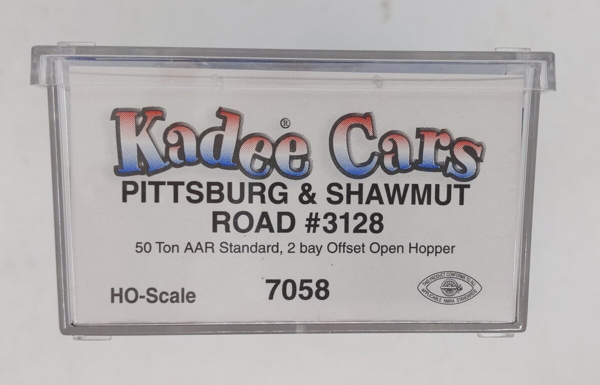 Kadee 7058 HO Pittsburg & Shawmut 50-Ton 2-Bay Open Hopper #3128