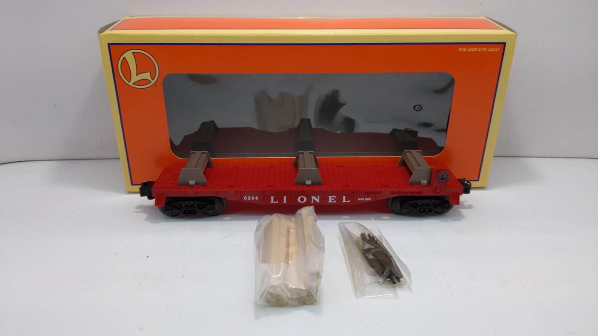 Lionel 6-19484 O Gauge Lionel Flatcar #6264 with Lumber Load