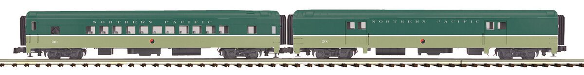 MTH 20-69114 O NP 70' Streamlined Baggage/Coach Smooth Passenger Set (Set of 2)