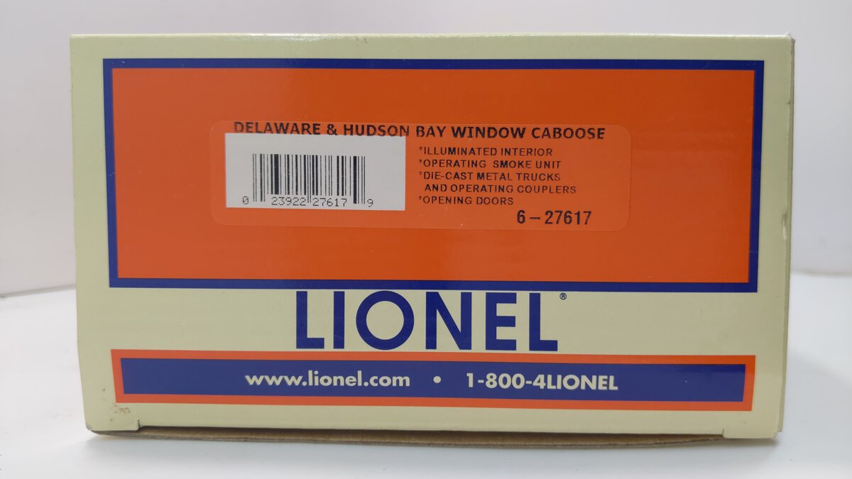 Lionel 6-27617 O Gauge D&H Bay Window Caboose #35725