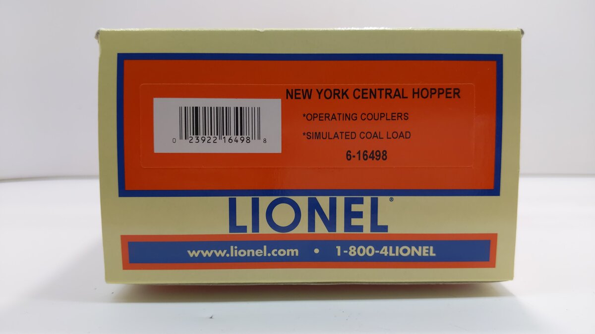 Lionel 6-16498 O Gauge New York Central Hopper #862543
