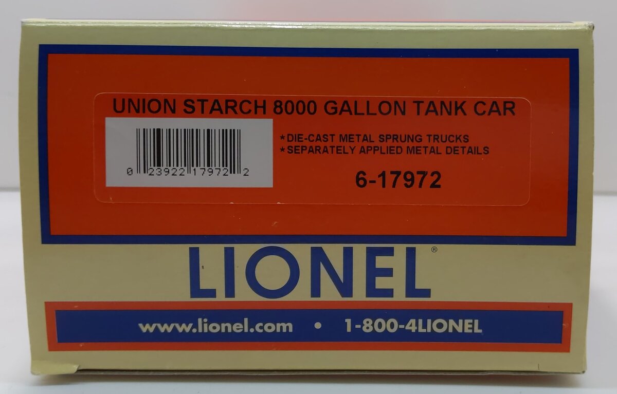Lionel 6-17972 O Gauge Union Starch 8000-Gallon Tank Car #724