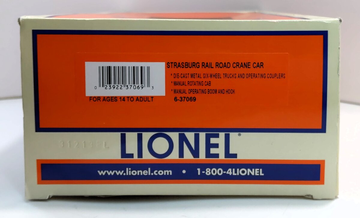 Lionel 6-37069 O Gauge Strasburg Rail Road Crane Car #SRC-42