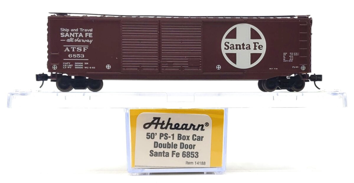 Athearn 14188 N Santa Fe 50' PS-1 Double Door Box Blue #6853