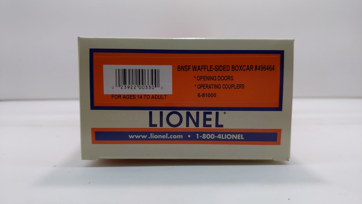Lionel 6-81000 O BNSF Waffle-Side Boxcar