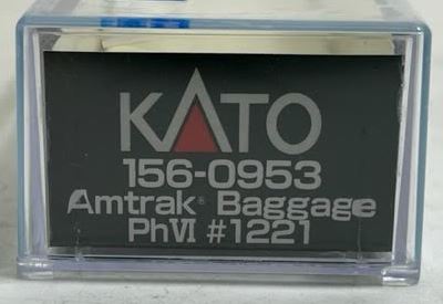 Kato 156-0953 N Scale Amtrak Phase VI Baggage Car #1221